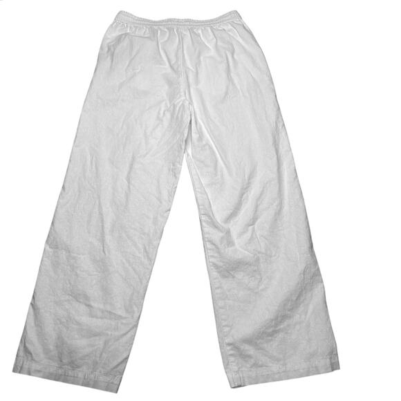 J.Crew Linen Blend Wide-Leg Drawstring Pants White Relaxed Fit NWOT Size 6 - Picture 3 of 6